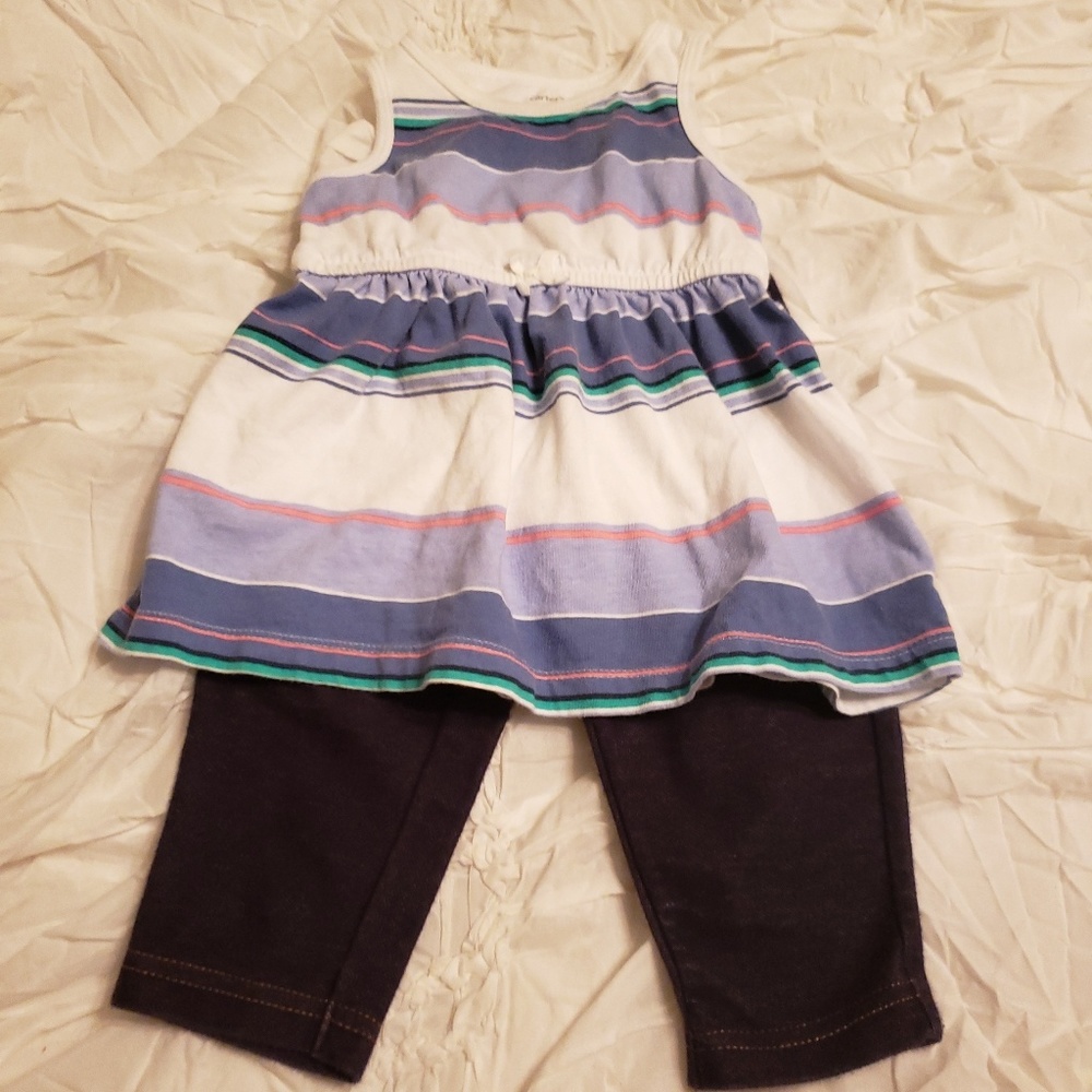 Carter's Baby Girl Dress and Jeggings Set Size 9M
